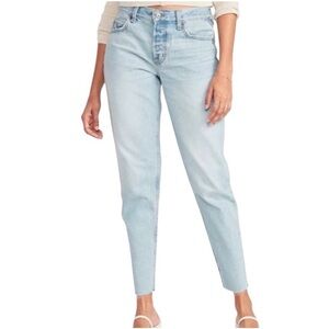 Old Navy High-Rise Slouchy Taper Jeans Size 12 Light Blue Wash